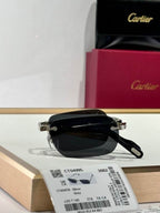 Foldable Rimless Rectangle Sunglasses