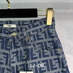 Denim monogram shorts