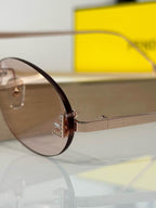 Slim Oval Metal Sunglasses