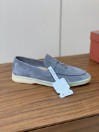 Gray Suede Loafers