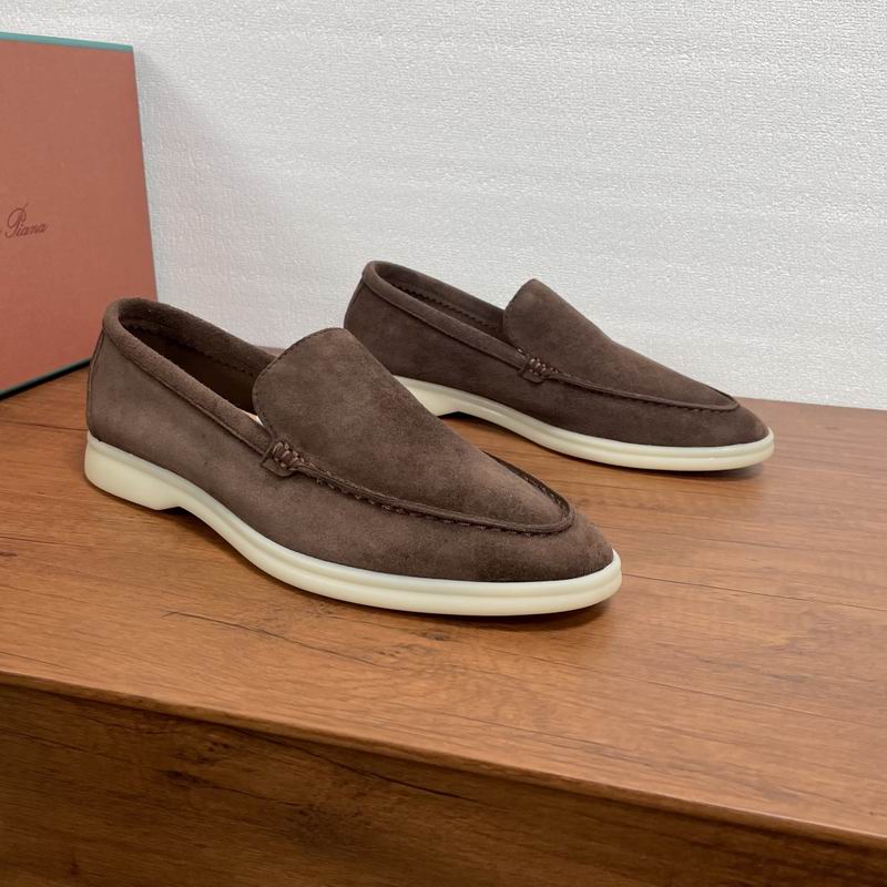 Brown Suede Slip-On Loafers