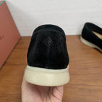 Black Suede Slip-On Loafers
