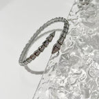Gold Serpent Open Bangle Bracelet