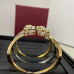 Panther Crystal Open Bangle