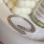 Gold Serpent Open Bangle Bracelet