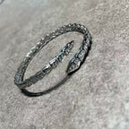 Gold Serpent Open Bangle Bracelet