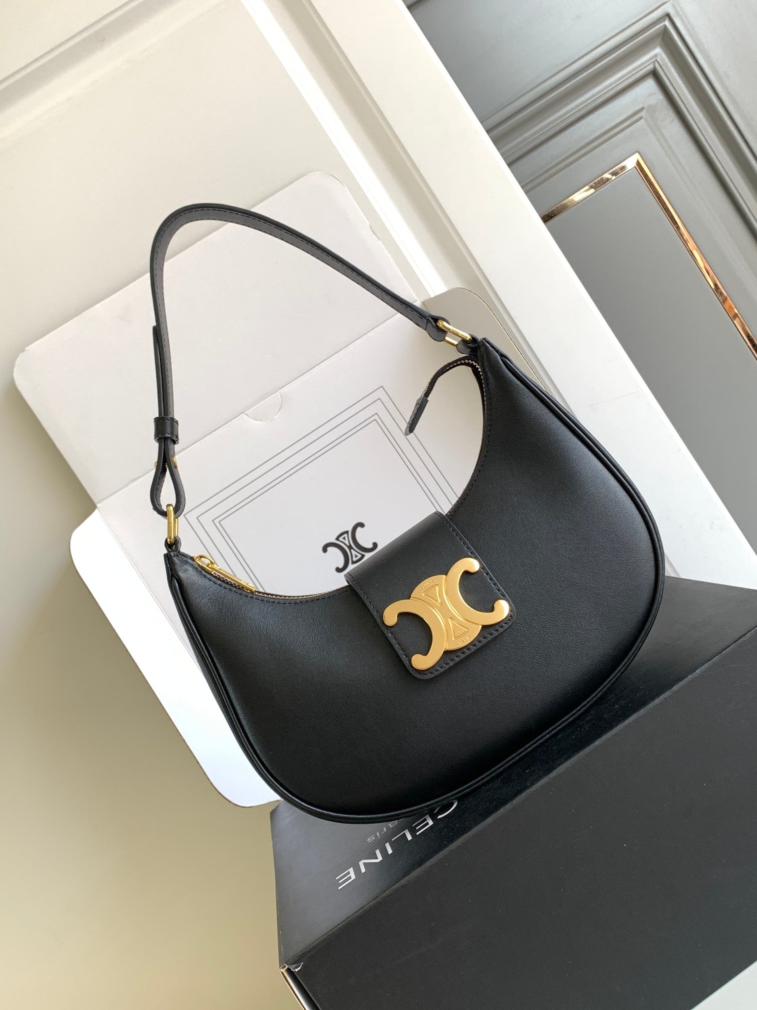 Calfskin Triomphe Shoulder Bag