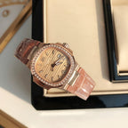 Rose Gold Diamond Bezel Watch 36 mm