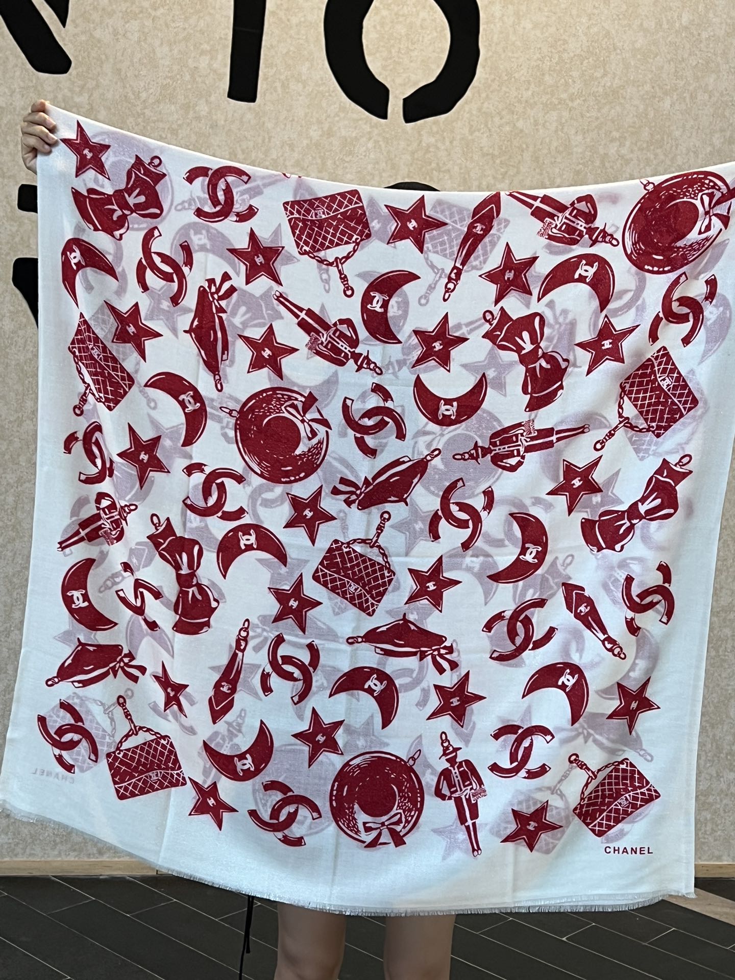 Double-Print Cashmere Scarf