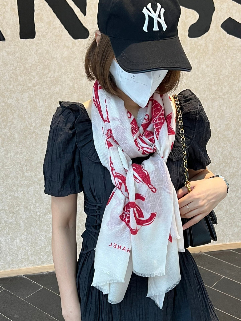 Double-Print Cashmere Scarf