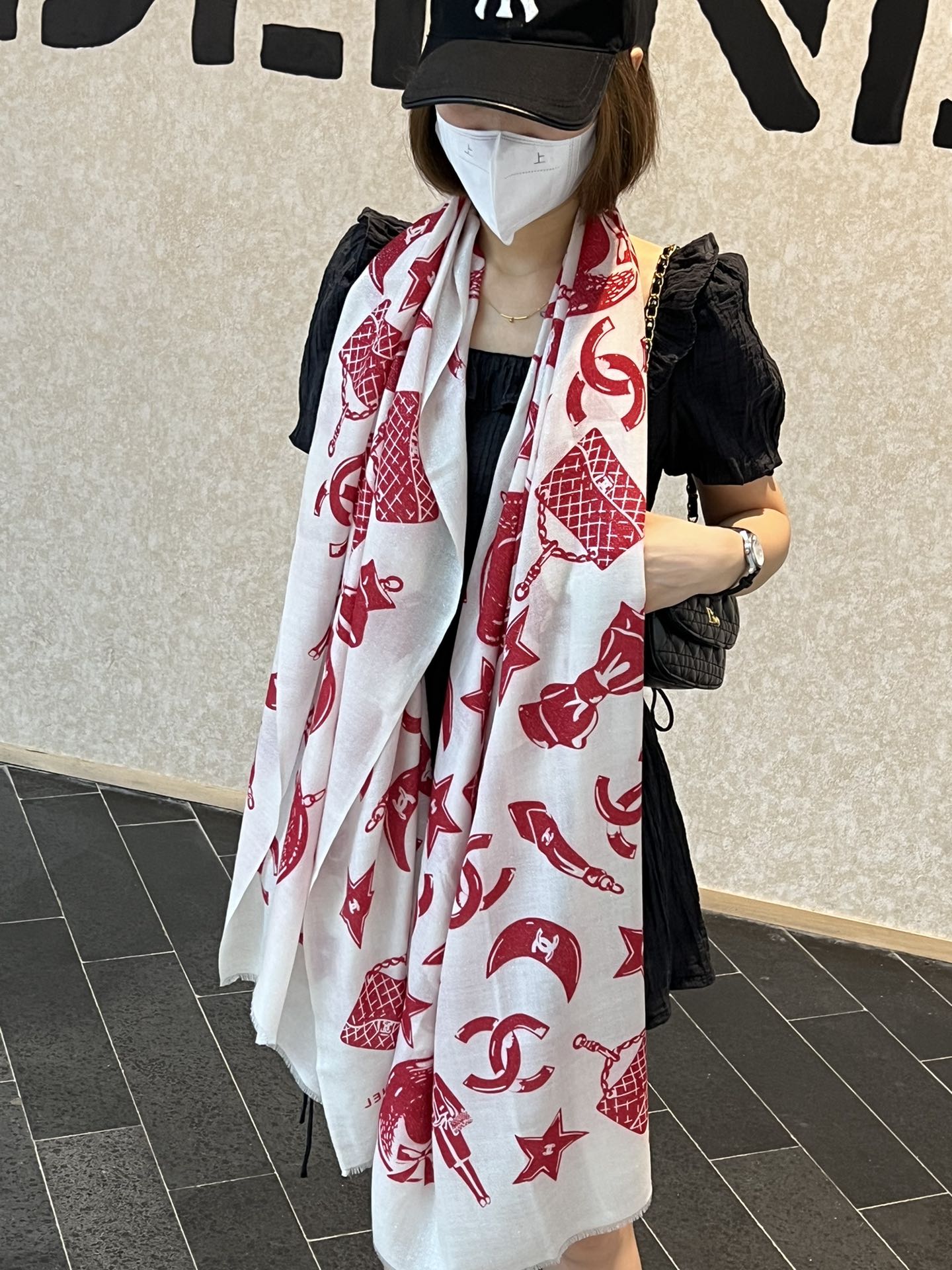 Double-Print Cashmere Scarf