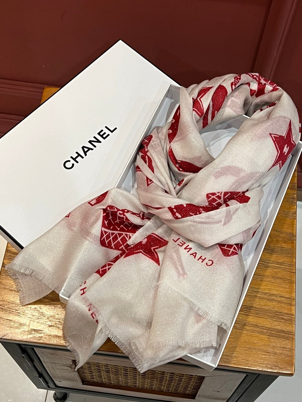 Double-Print Cashmere Scarf