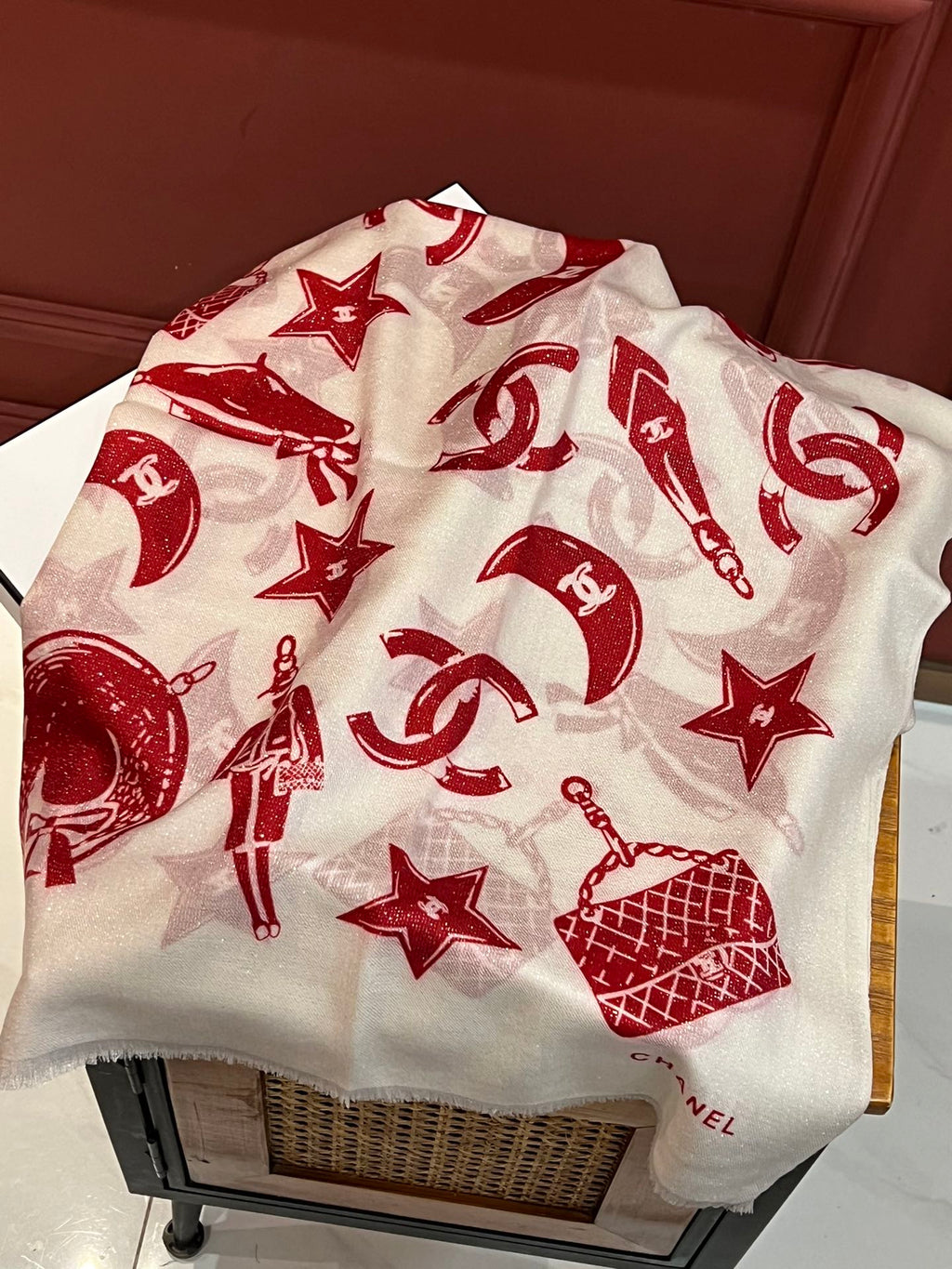 Double-Print Cashmere Scarf