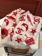 Double-Print Cashmere Scarf