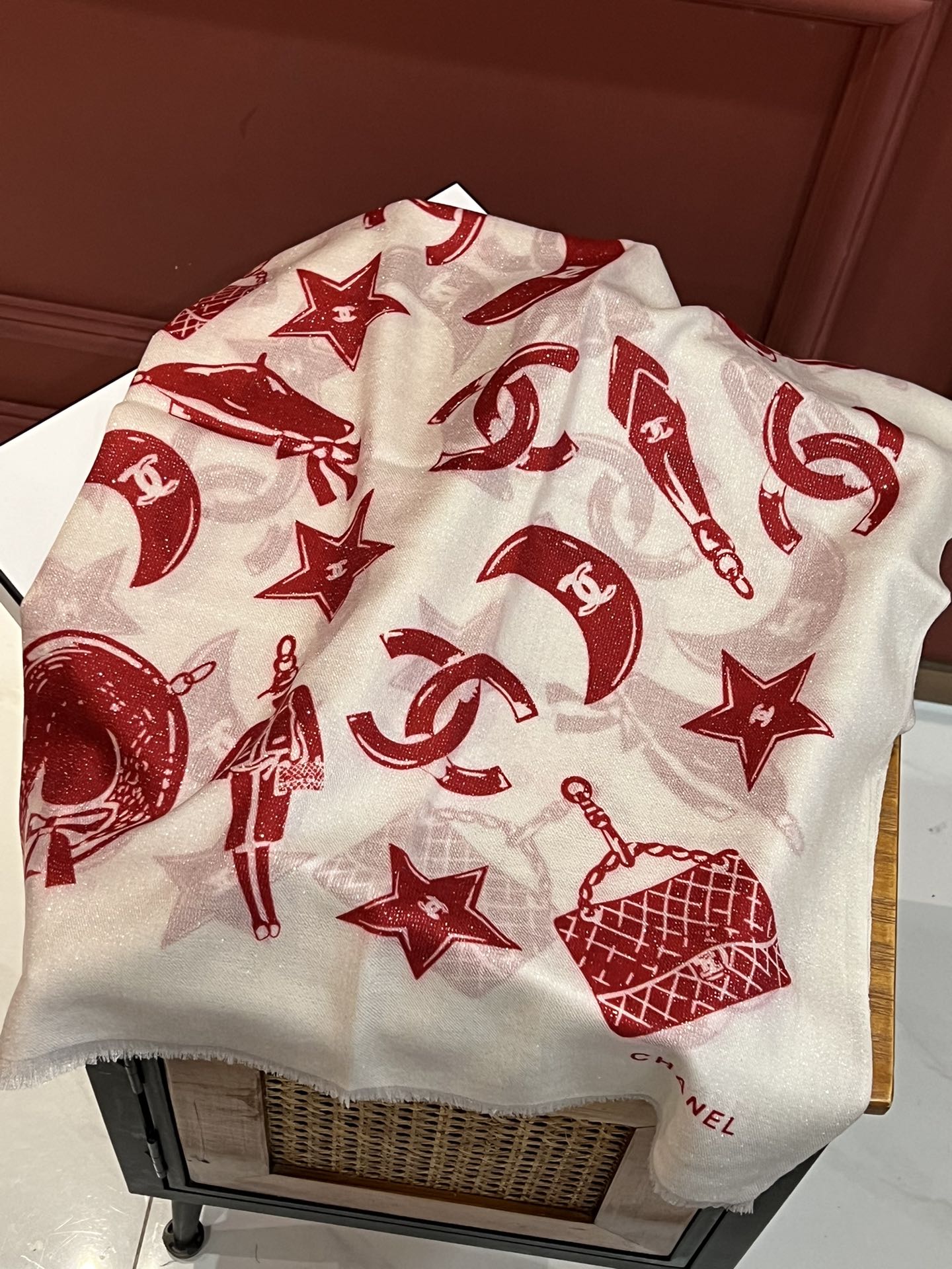 Double-Print Cashmere Scarf
