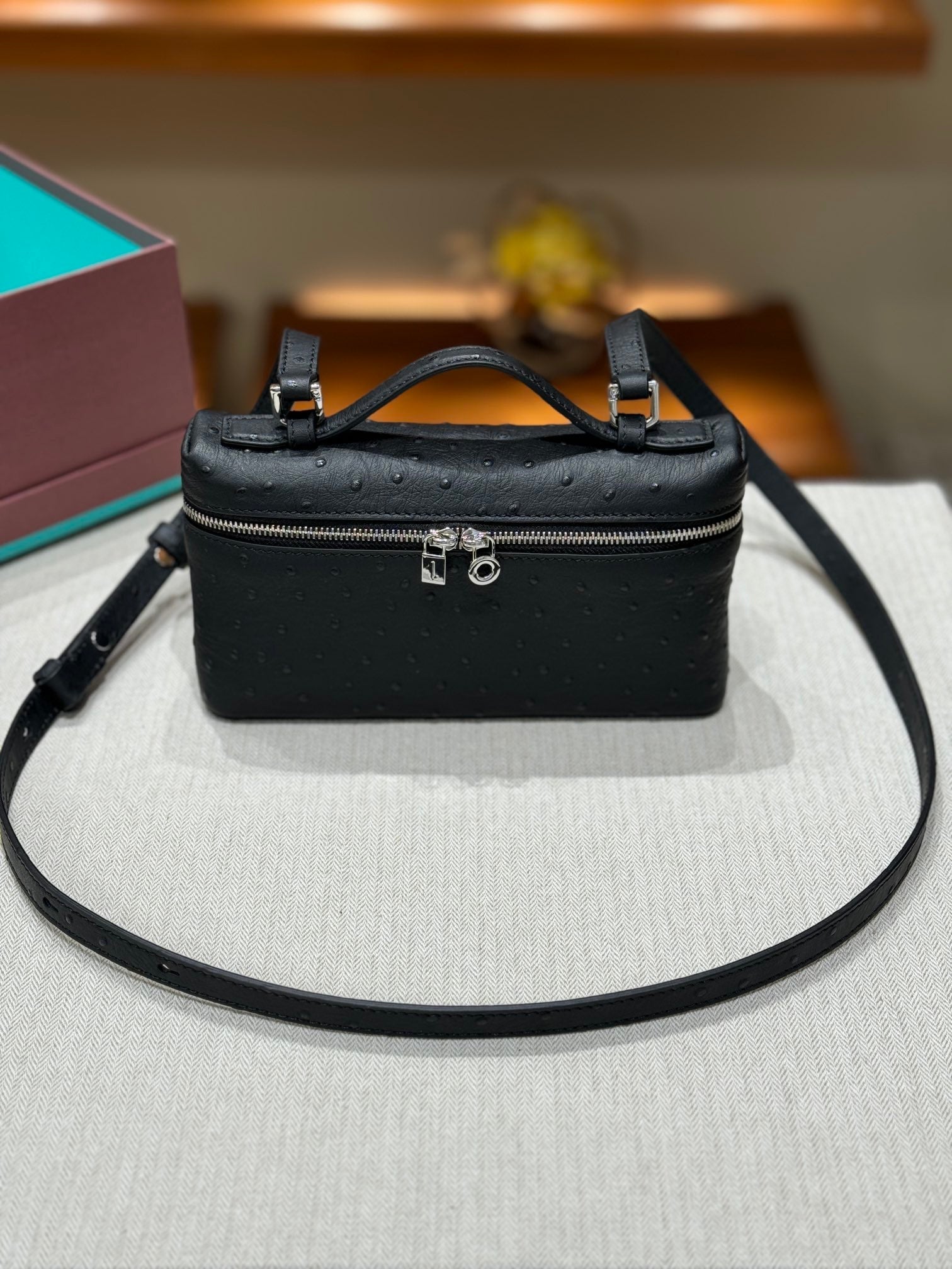 Loro Ostrich Leather Clutch 19
