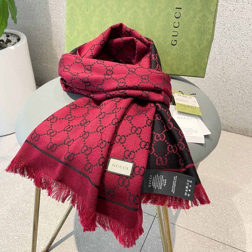 Jacquard Cashmere Scarf GG Motif