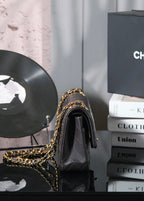 Classic Double Flap Bag – Black (20cm / 25cm)