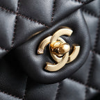 Classic Double Flap Bag – Black (20cm / 25cm)